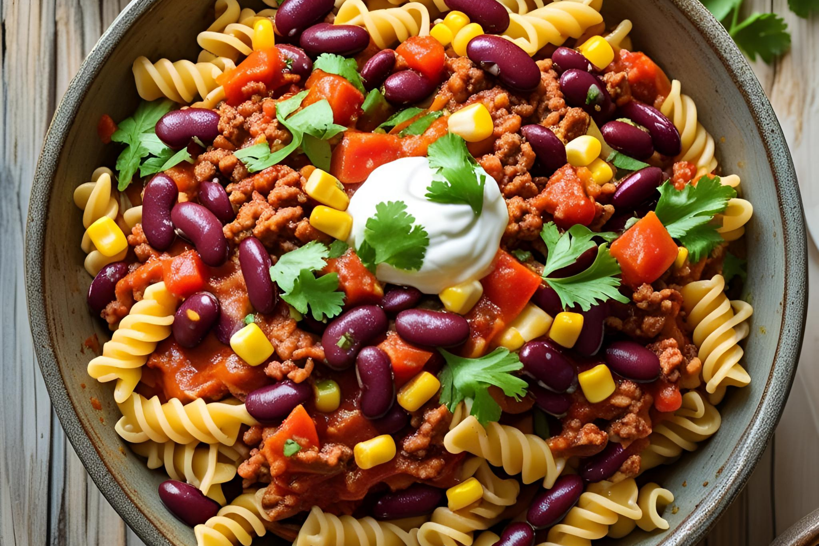Mexikanischer Nudelsalat mit Bums