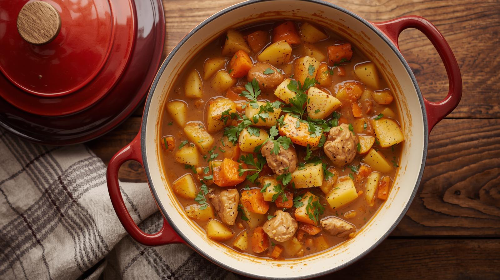 Herbstlich genießen: Kartoffel-Suppe mit “Chicken” 🐓