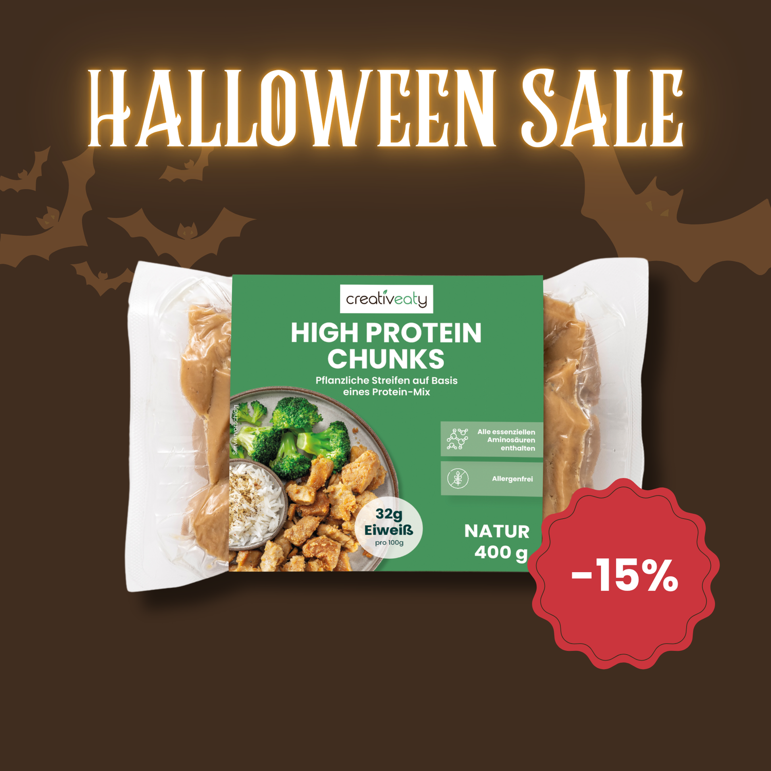 Halloween-Sale: PROTEIN CHUNKS - NATUR (400g)