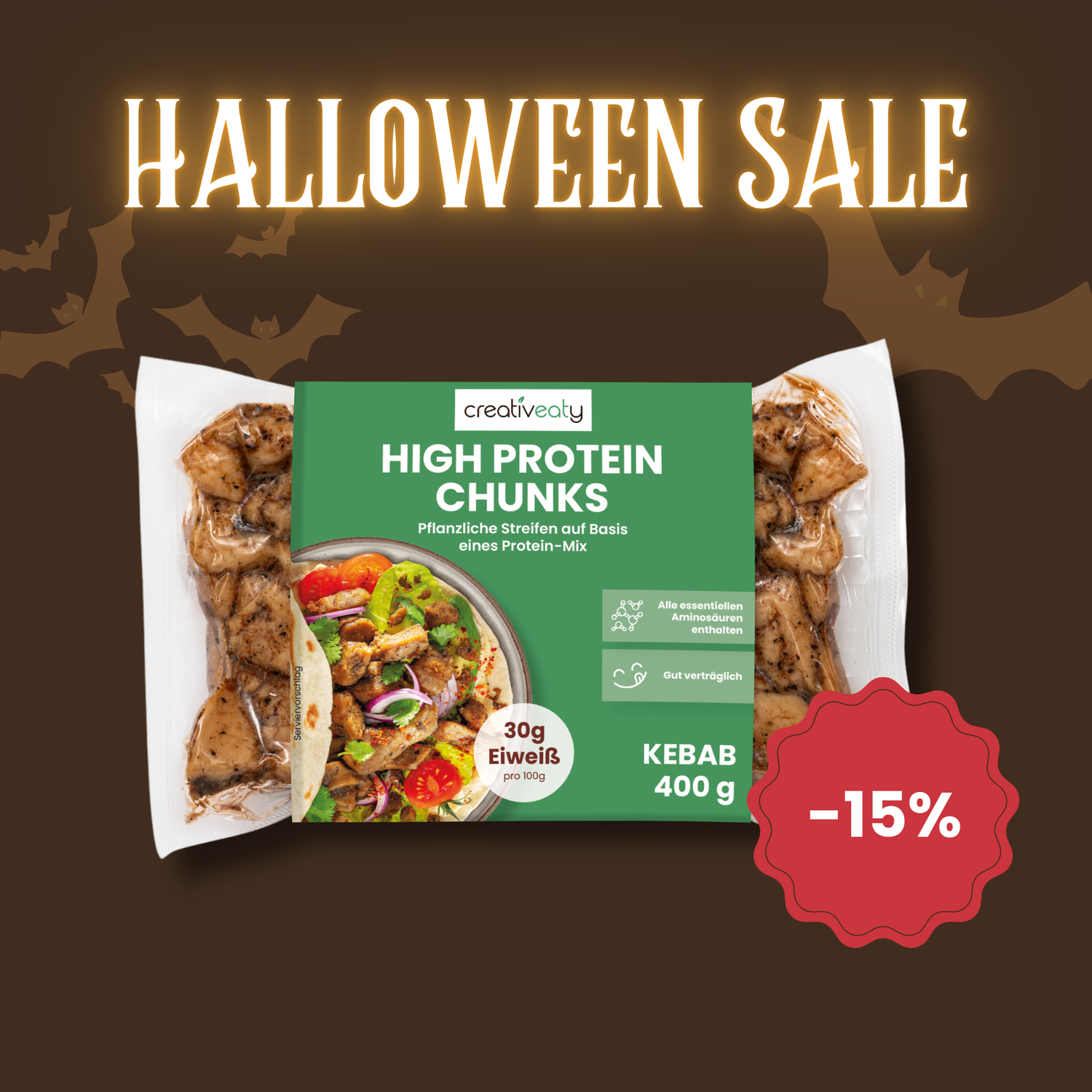 Halloween-Sale: PROTEIN CHUNKS - KEBAB (400g)