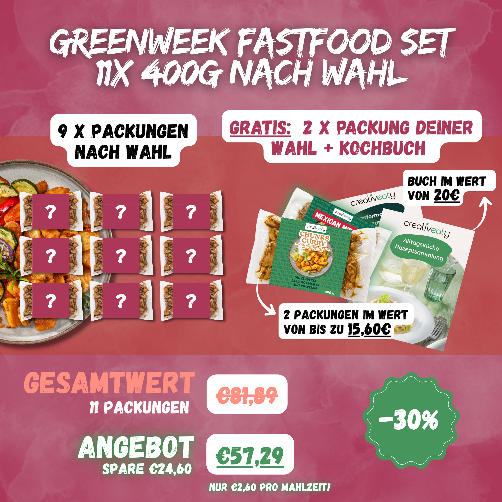 9er Fastfood Set + 2x Gratis