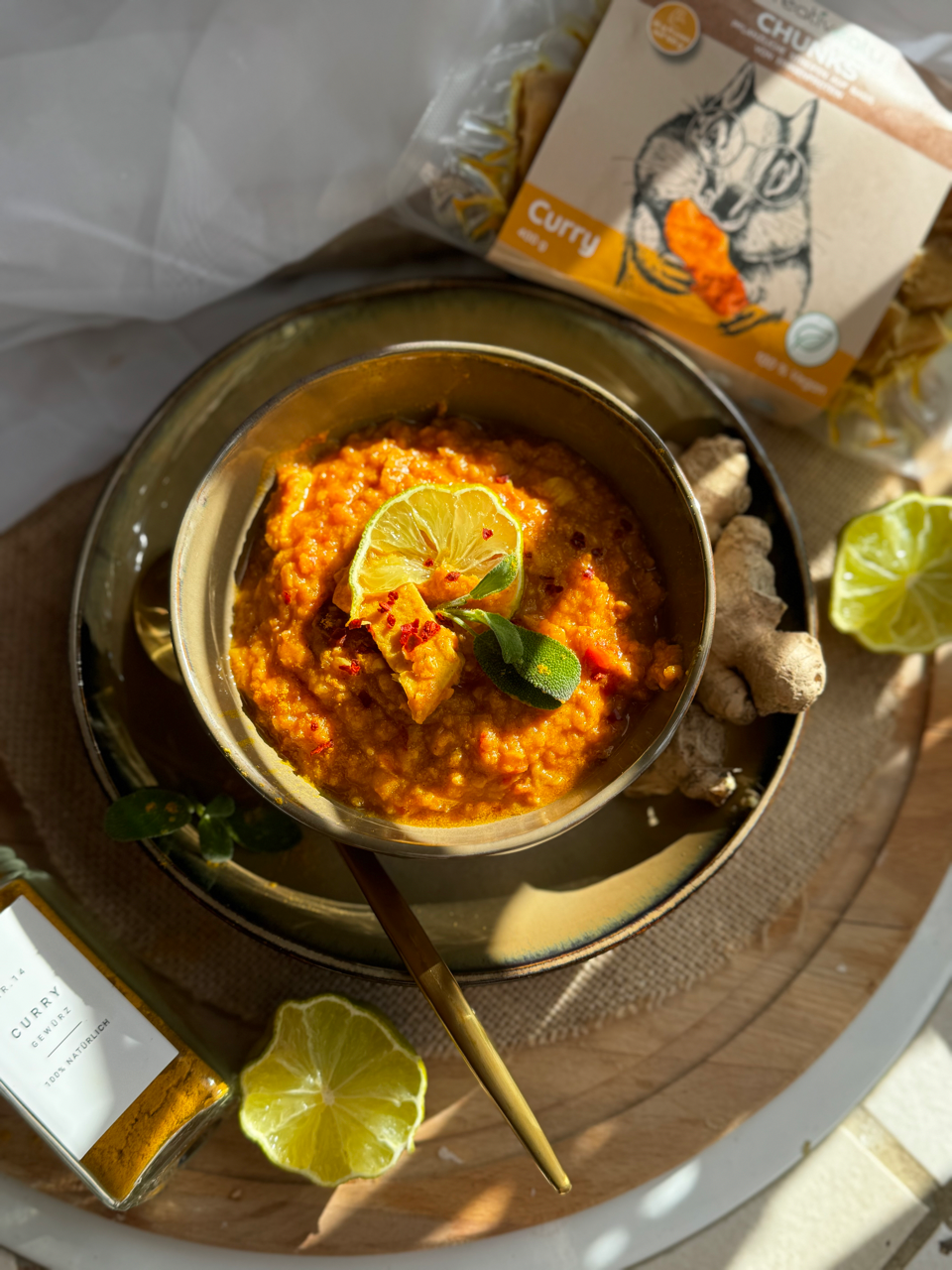 Coconut-Dal mit Chunks Curry