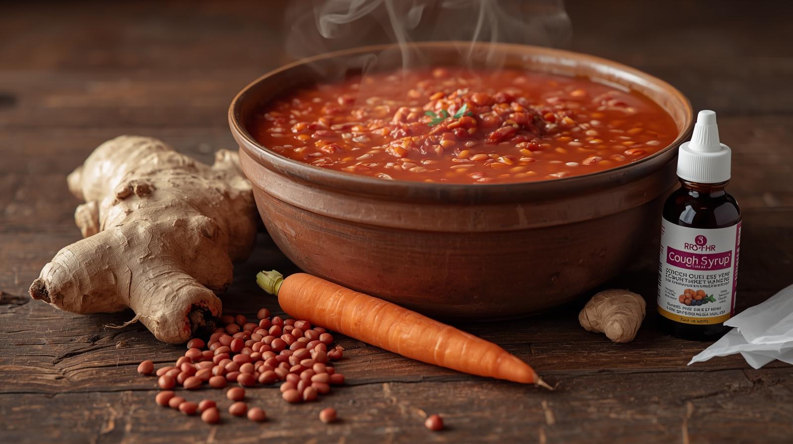 Cremige  rote  Linsensuppe  mit  Feuer
