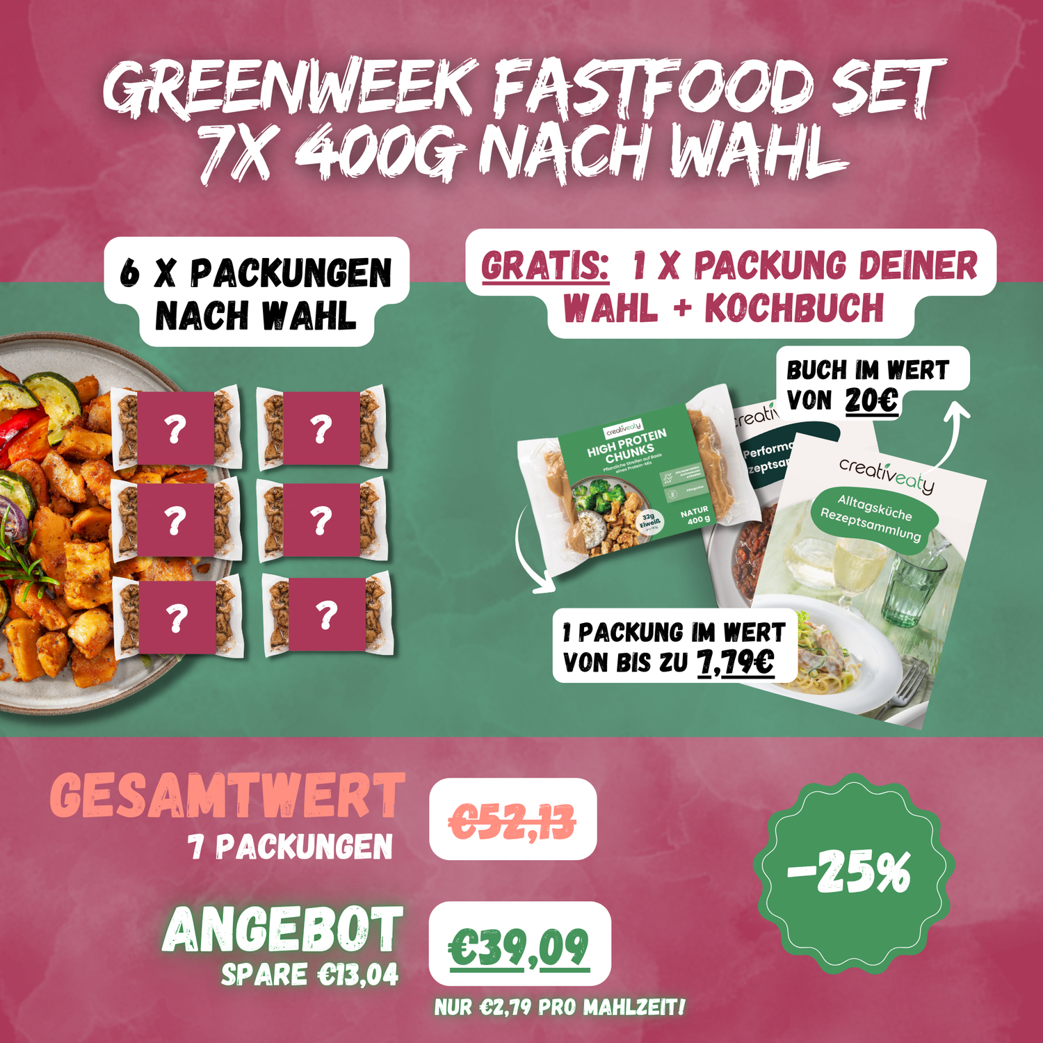 6er Fastfood Set + 1x Gratis