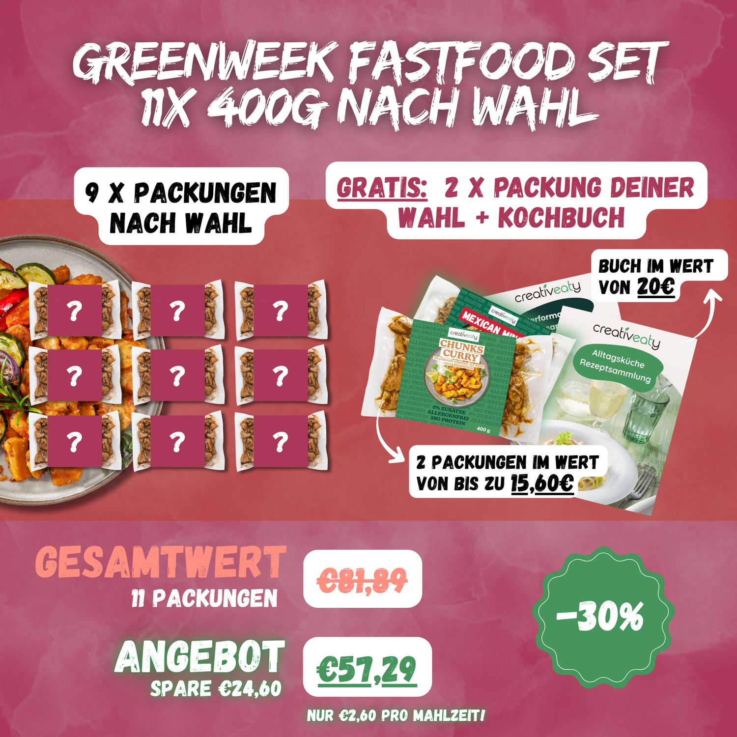 9er Fastfood Set + 2x Gratis