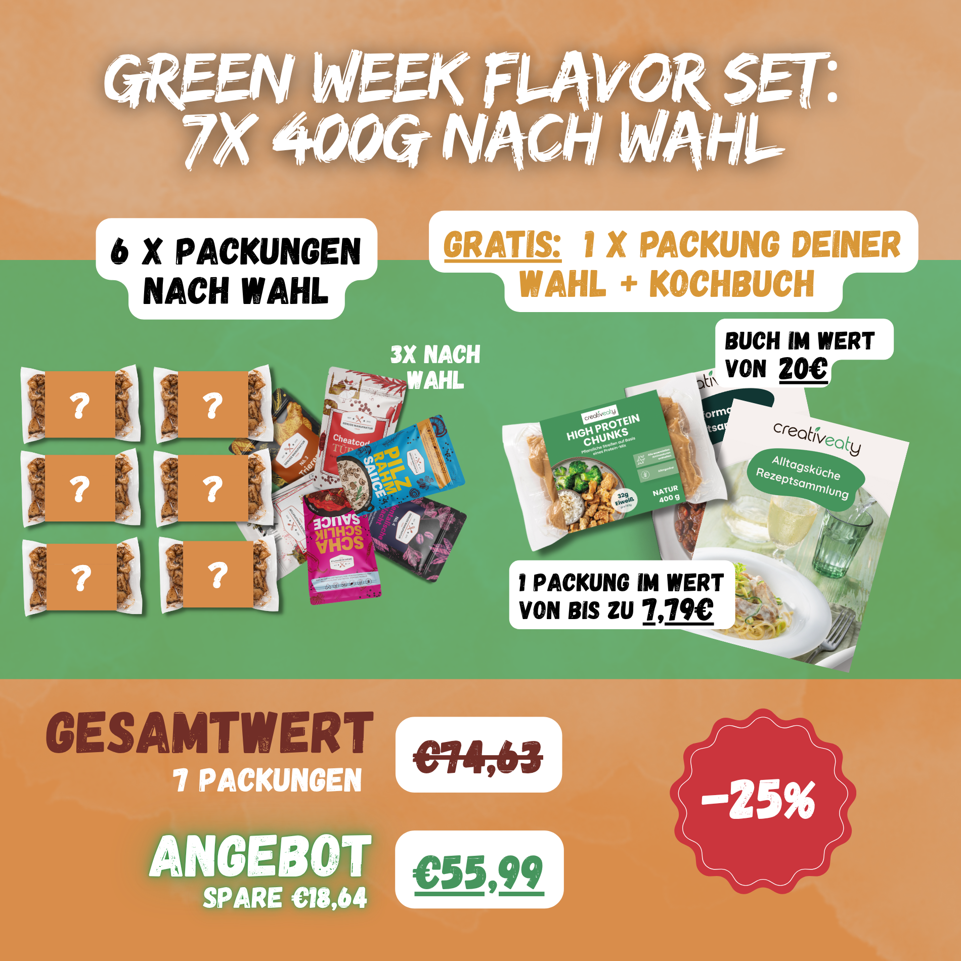 6er Flavor Set + 1x Gratis (7x400g)